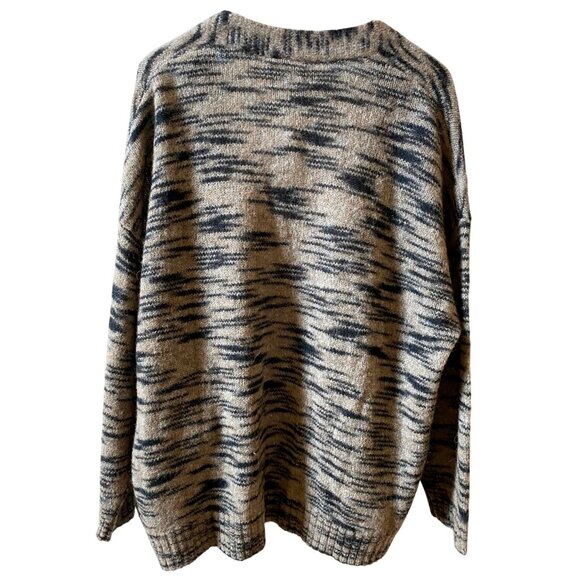 Lucchese W.Cashmere Doreen Tiger Print Alpaca Wool Open Cardigan Sweater Size L - Picture 2 of 9